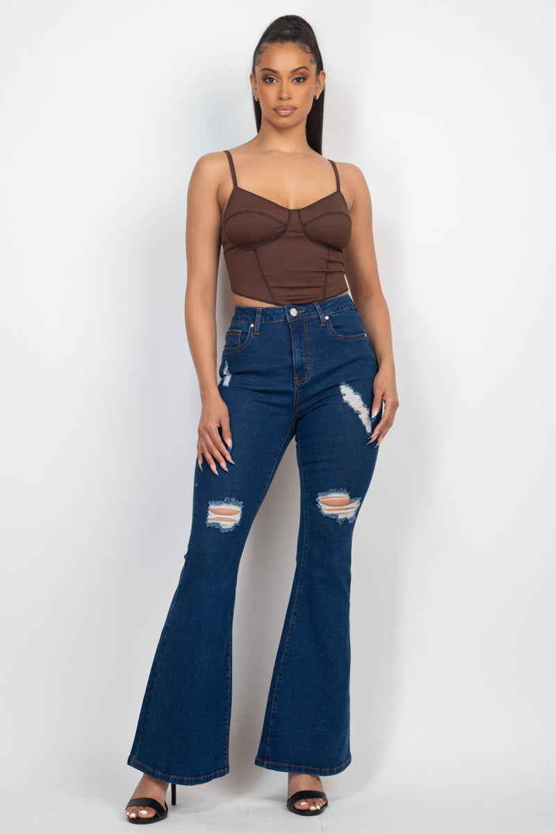 Bustier Sleeveless Ribbed Top Smile Sparker