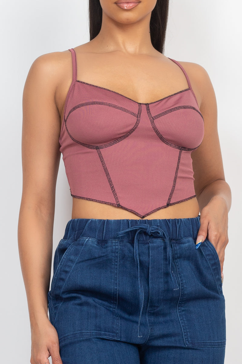 Bustier Sleeveless Ribbed Top Smile Sparker