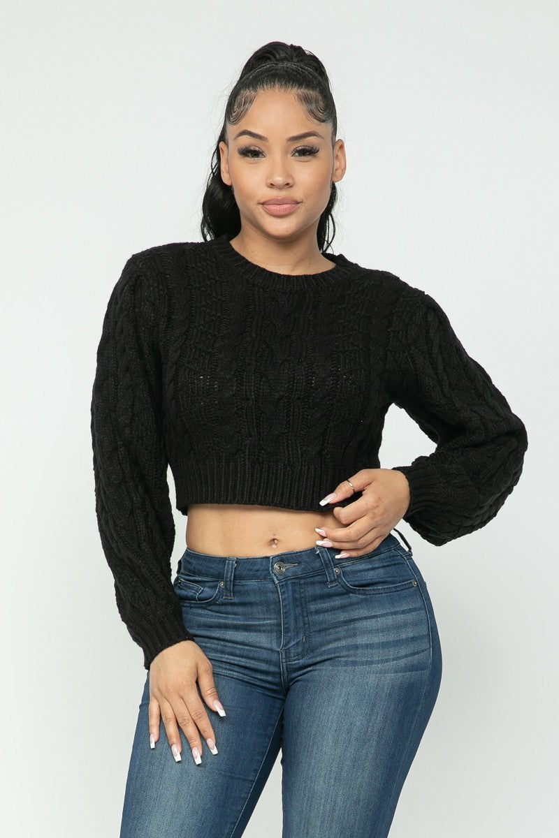 Cable Pullover Top Smile Sparker