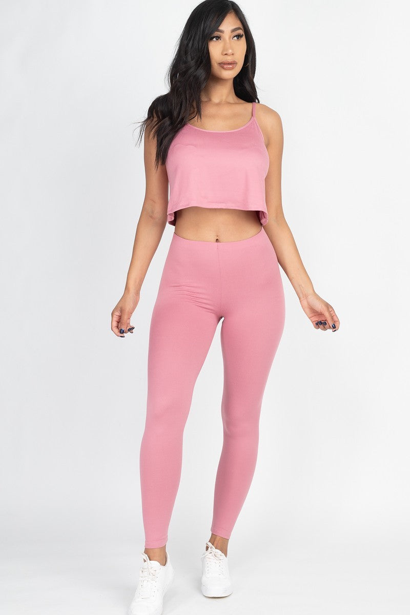 Cami Top And Leggings Set Smile Sparker