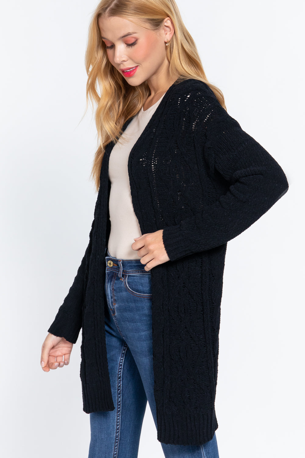 Chenille Sweater Cardigan Smile Sparker