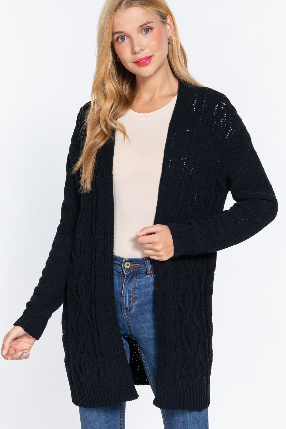 Chenille Sweater Cardigan Smile Sparker