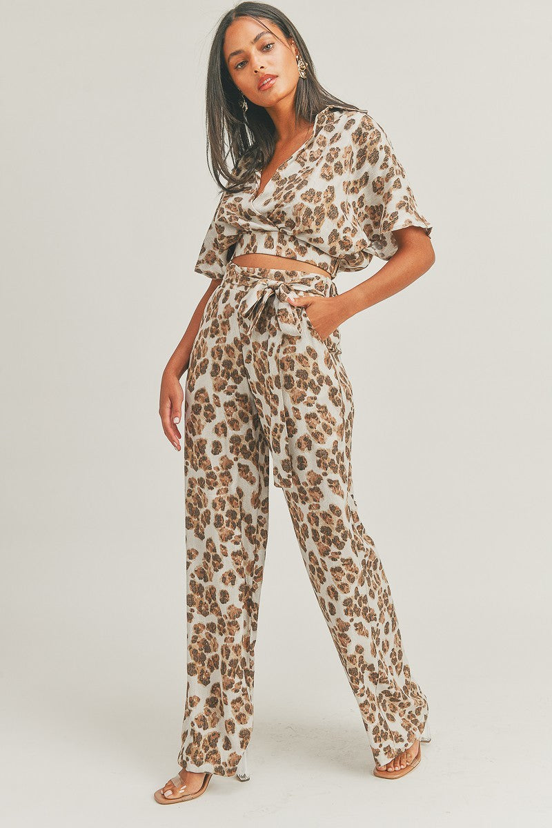 Crop Top Animal Print Set Smile Sparker