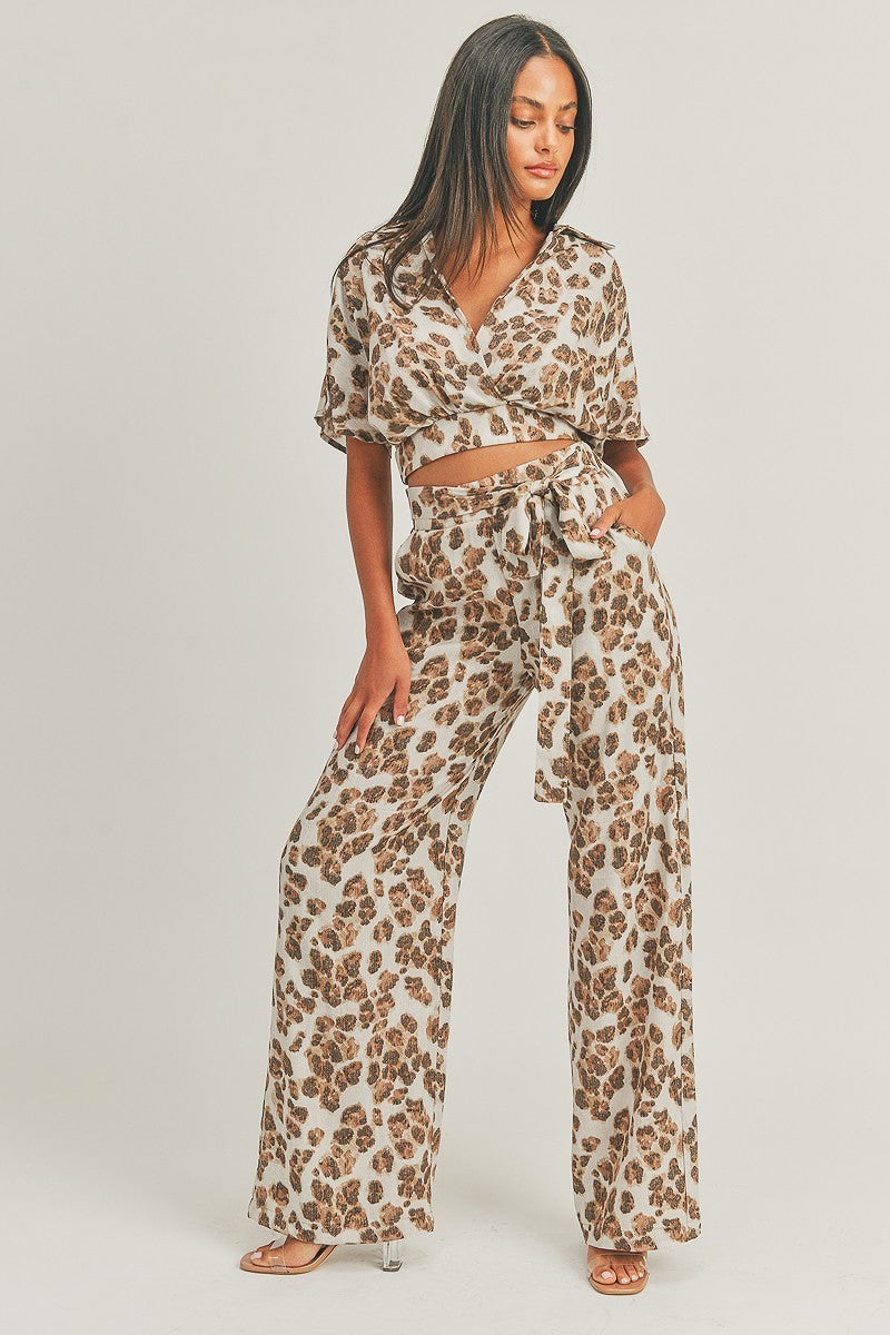 Crop Top Animal Print Set Smile Sparker