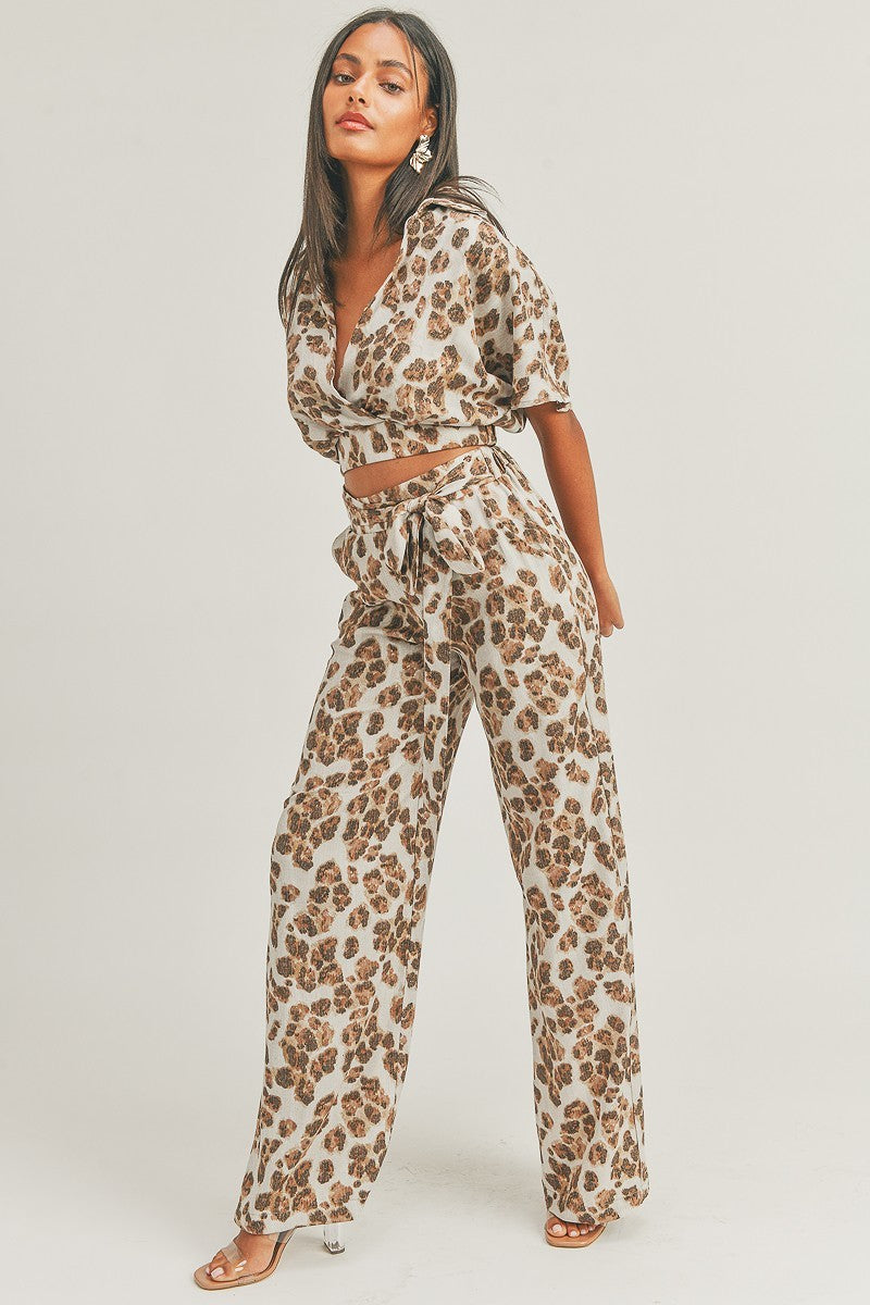 Crop Top Animal Print Set Smile Sparker
