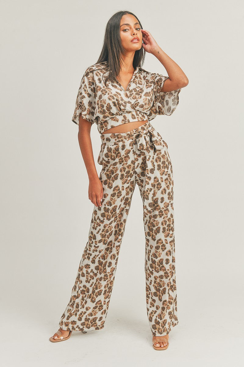Crop Top Animal Print Set Smile Sparker