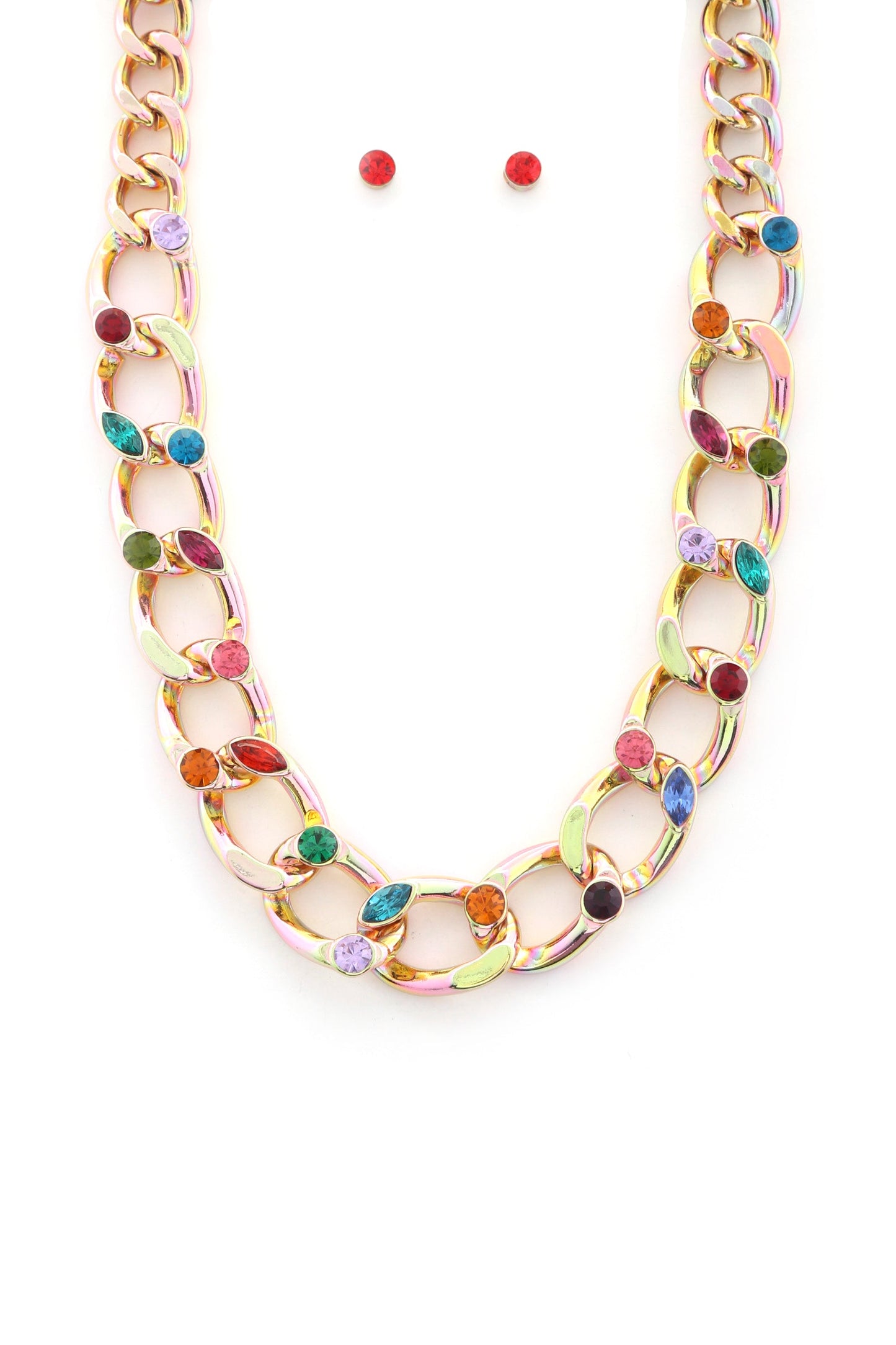 Crystal Curb Link Necklace Smile Sparker