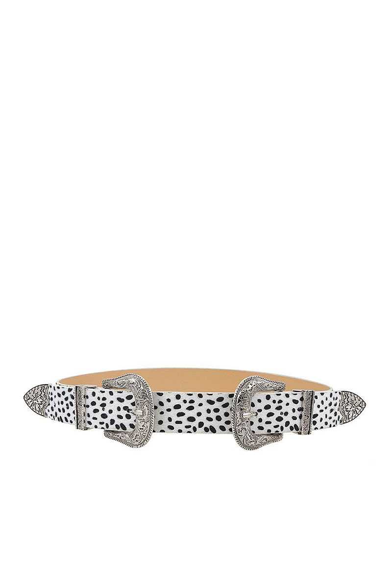 Fashion Chic Trendy Double Buckle Leopard Belt Smile Sparker