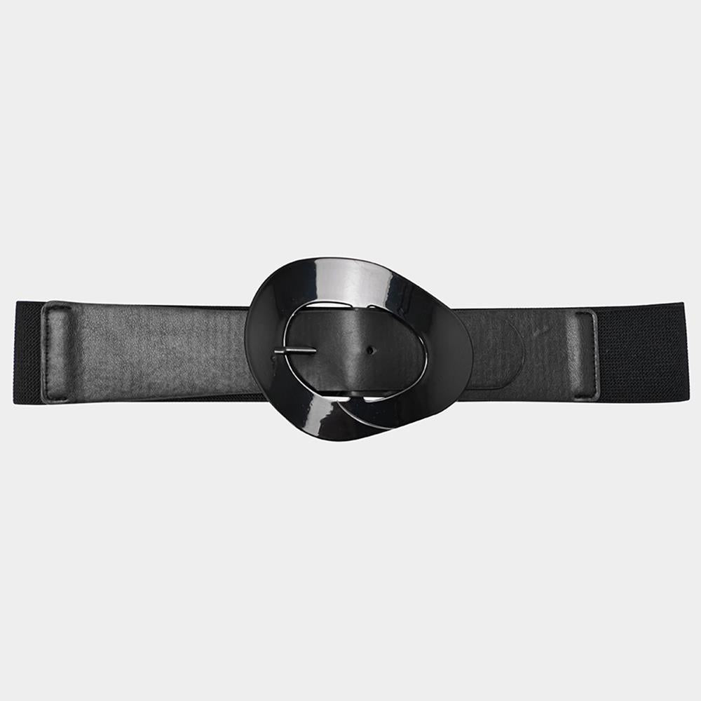 Fashion Oval Shape Buckle Elastic Belt Smile Sparker