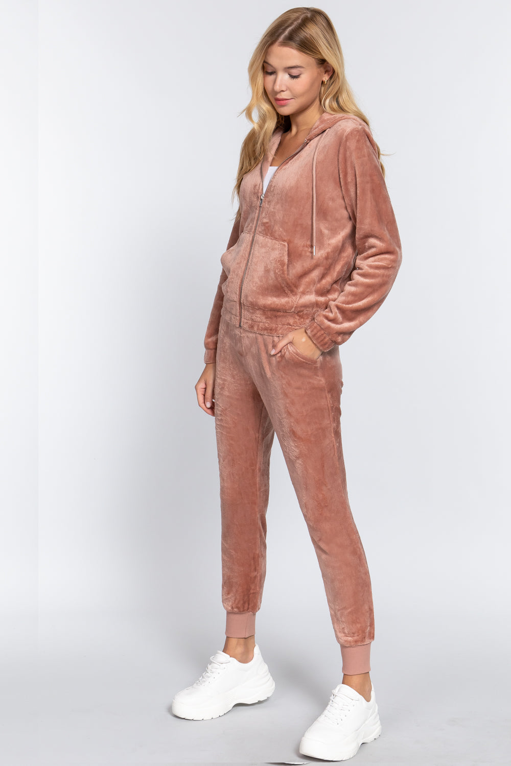 Faux Fur Jacket & Jogger Pants Set Smile Sparker