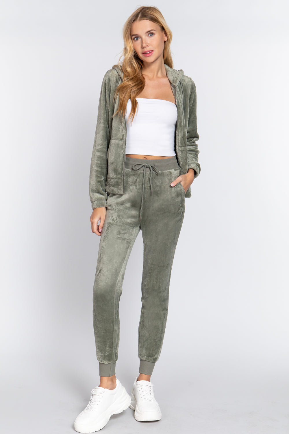 Faux Fur Jacket & Jogger Pants Set Smile Sparker