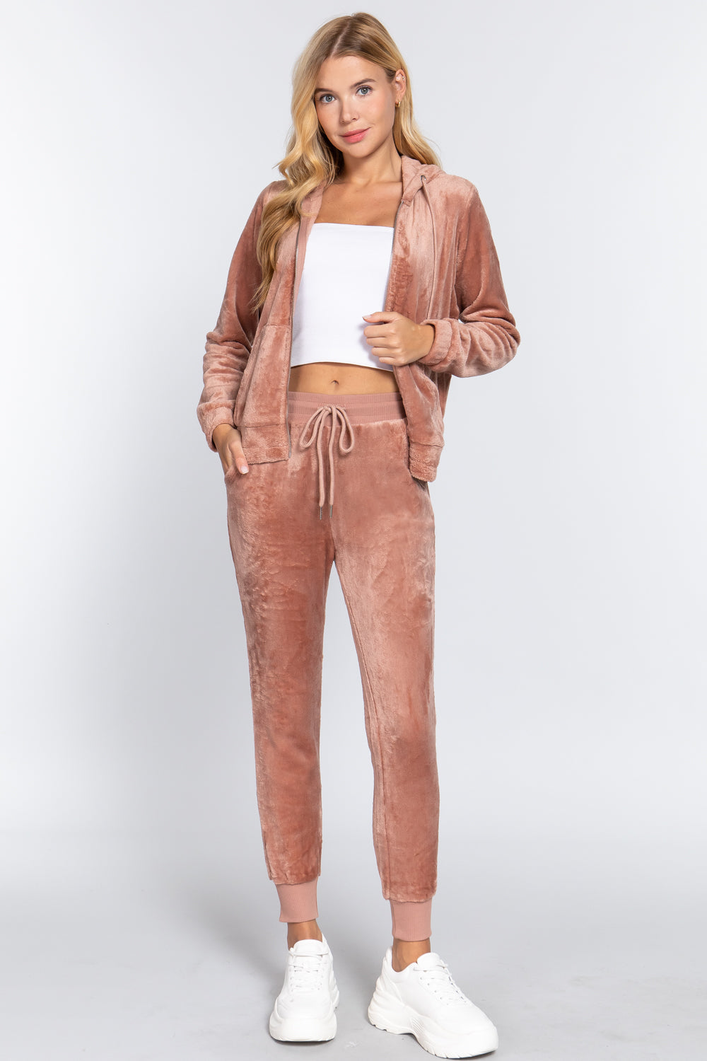 Faux Fur Jacket & Jogger Pants Set Smile Sparker