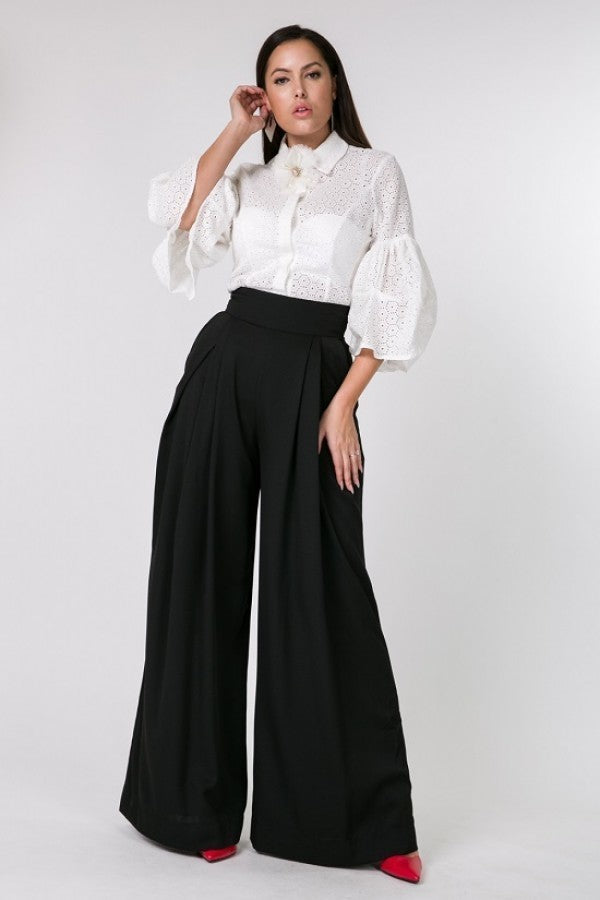 High Waist Palazzo Pants Smile Sparker