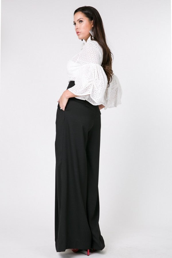 High Waist Palazzo Pants Smile Sparker
