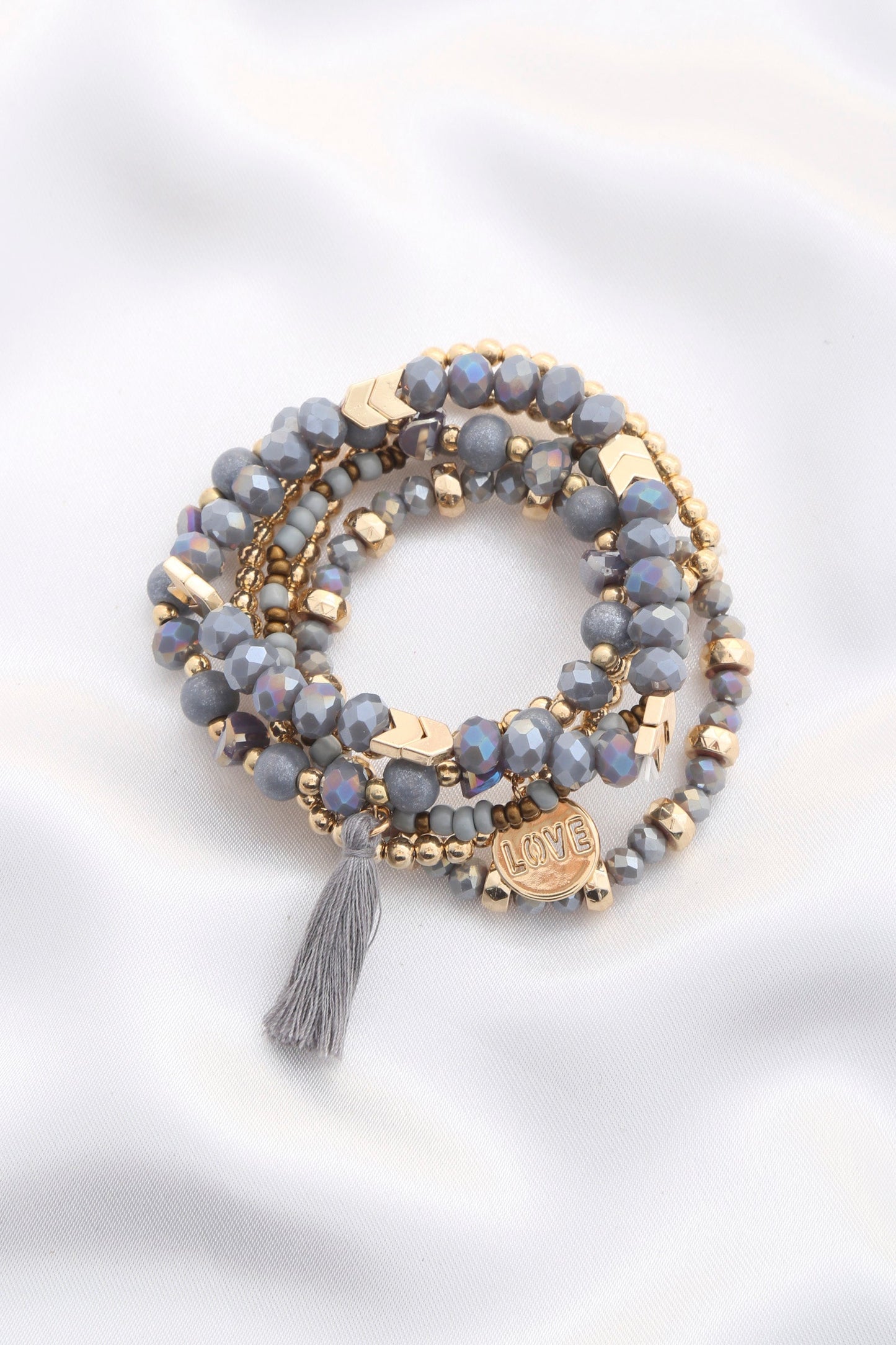 Love Coin Tassel Beaded Bracelet Smile Sparker