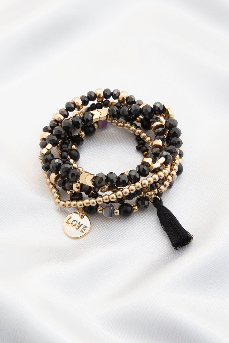Love Coin Tassel Beaded Bracelet Smile Sparker