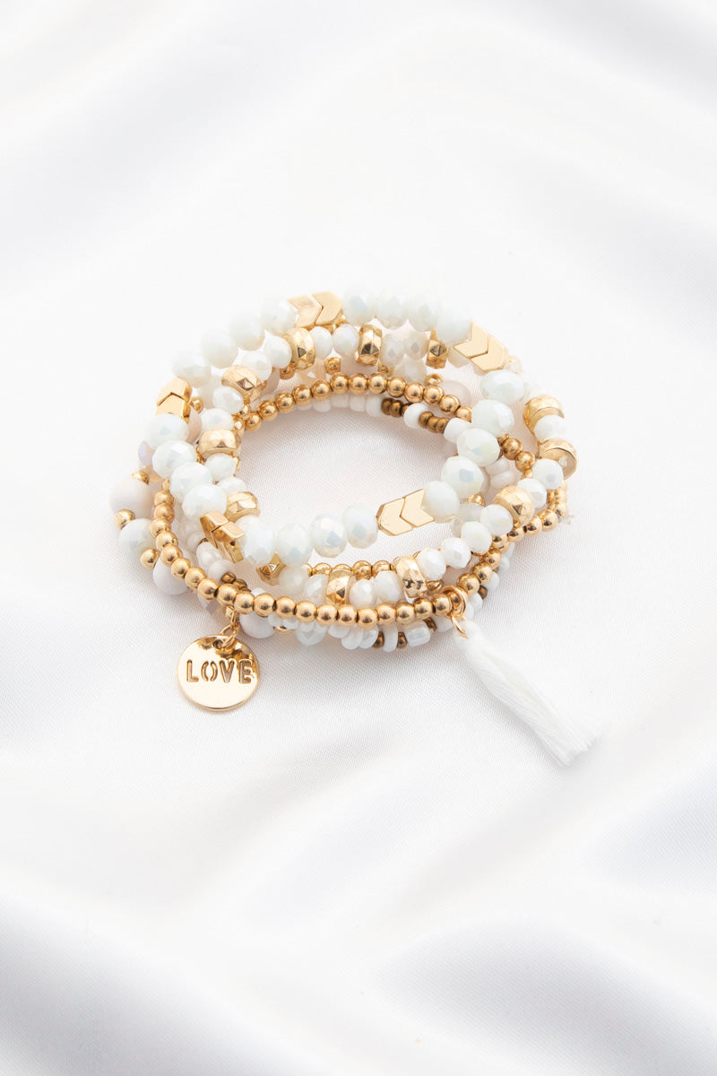 Love Coin Tassel Beaded Bracelet Smile Sparker