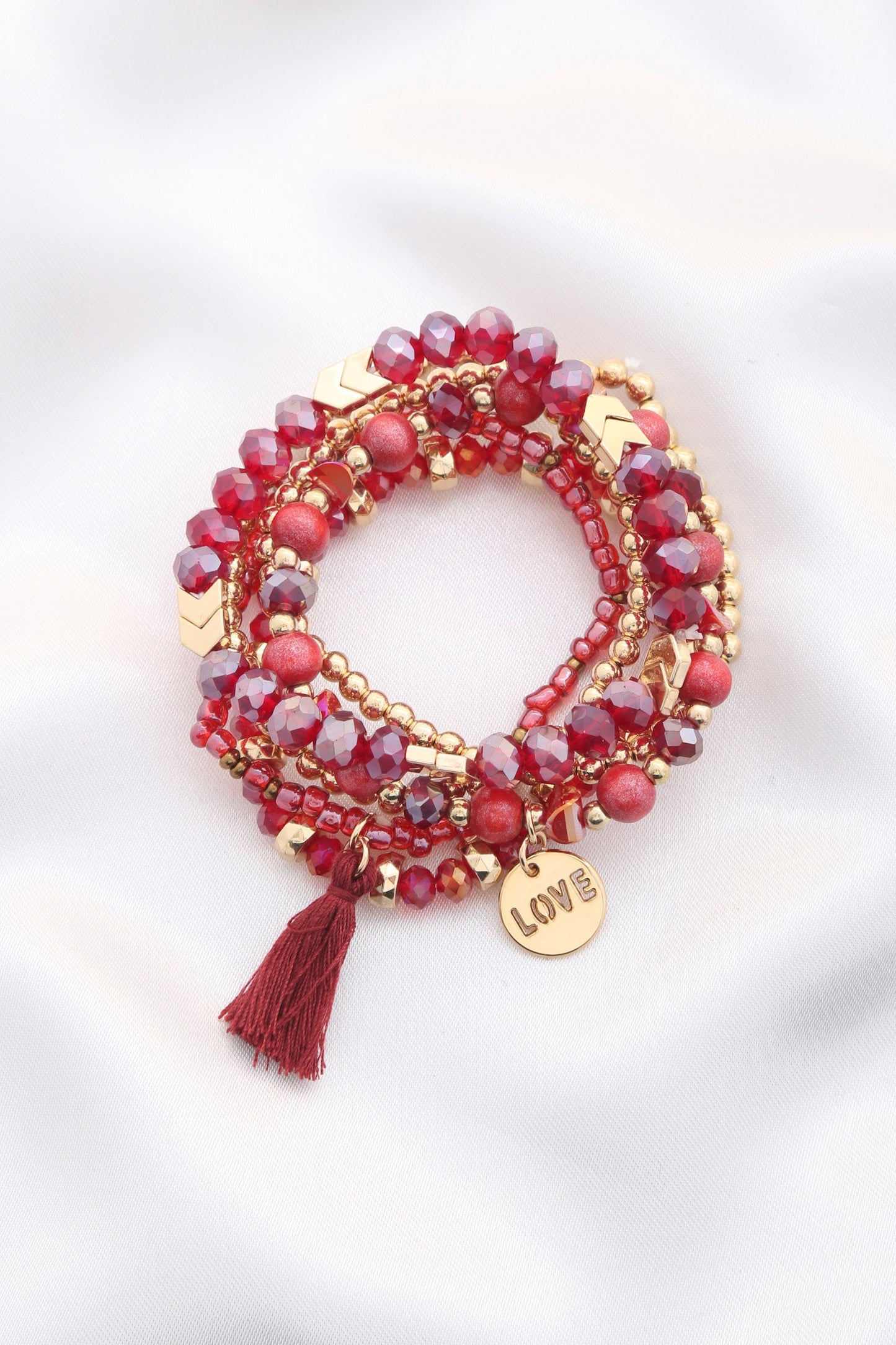 Love Coin Tassel Beaded Bracelet Smile Sparker
