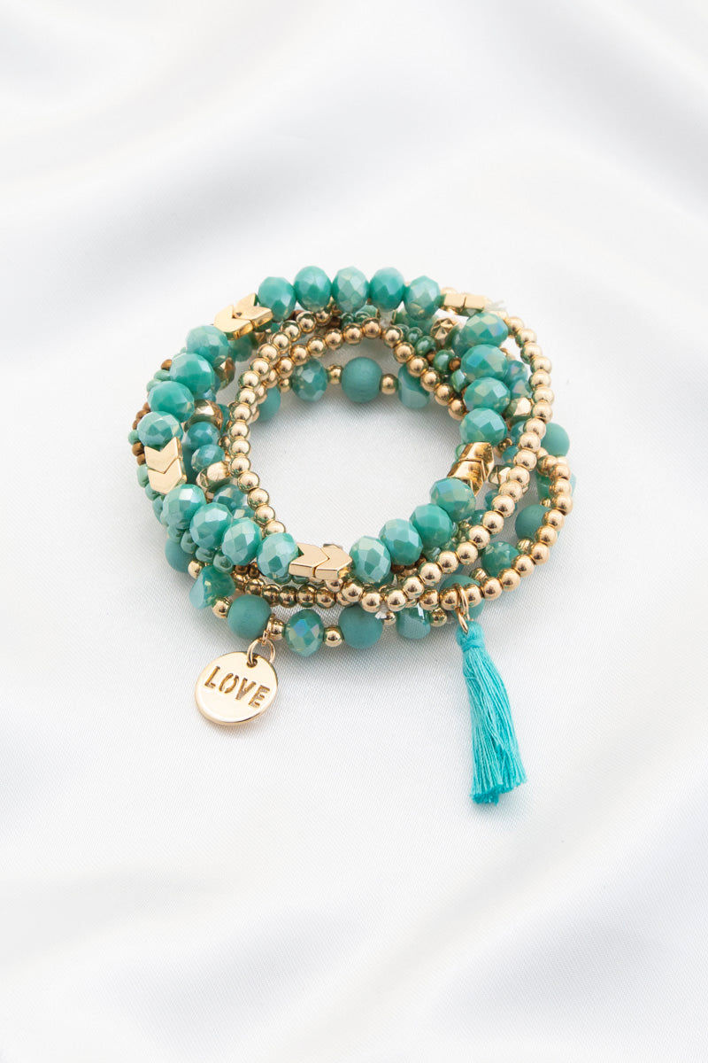 Love Coin Tassel Beaded Bracelet Smile Sparker