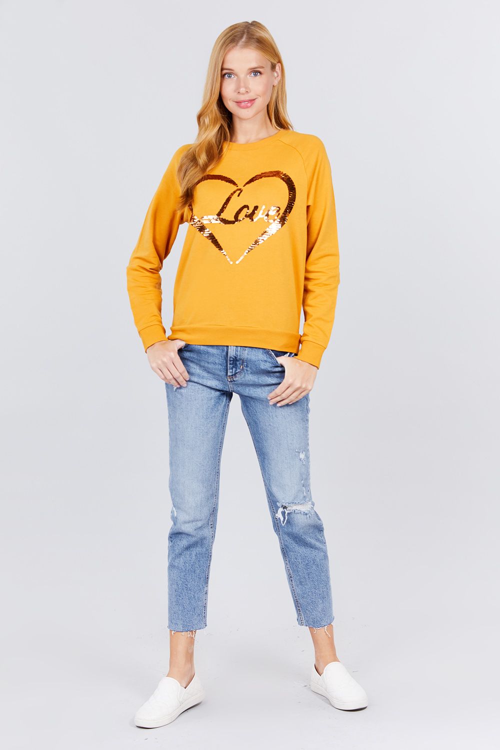 Love Sequins Pullover Smile Sparker