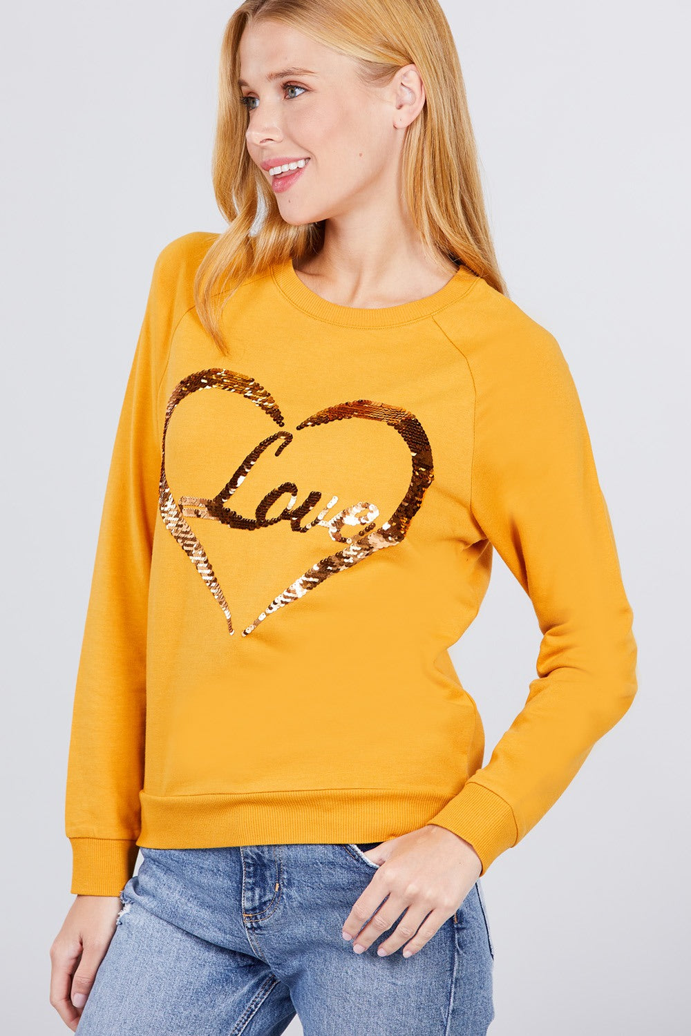 Love Sequins Pullover Smile Sparker
