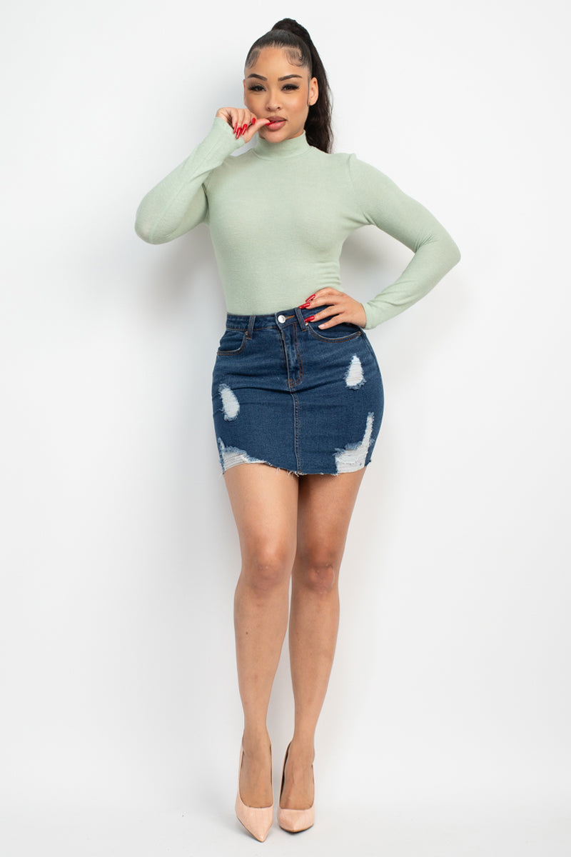 Mock Neck Long Sleeve Top Smile Sparker