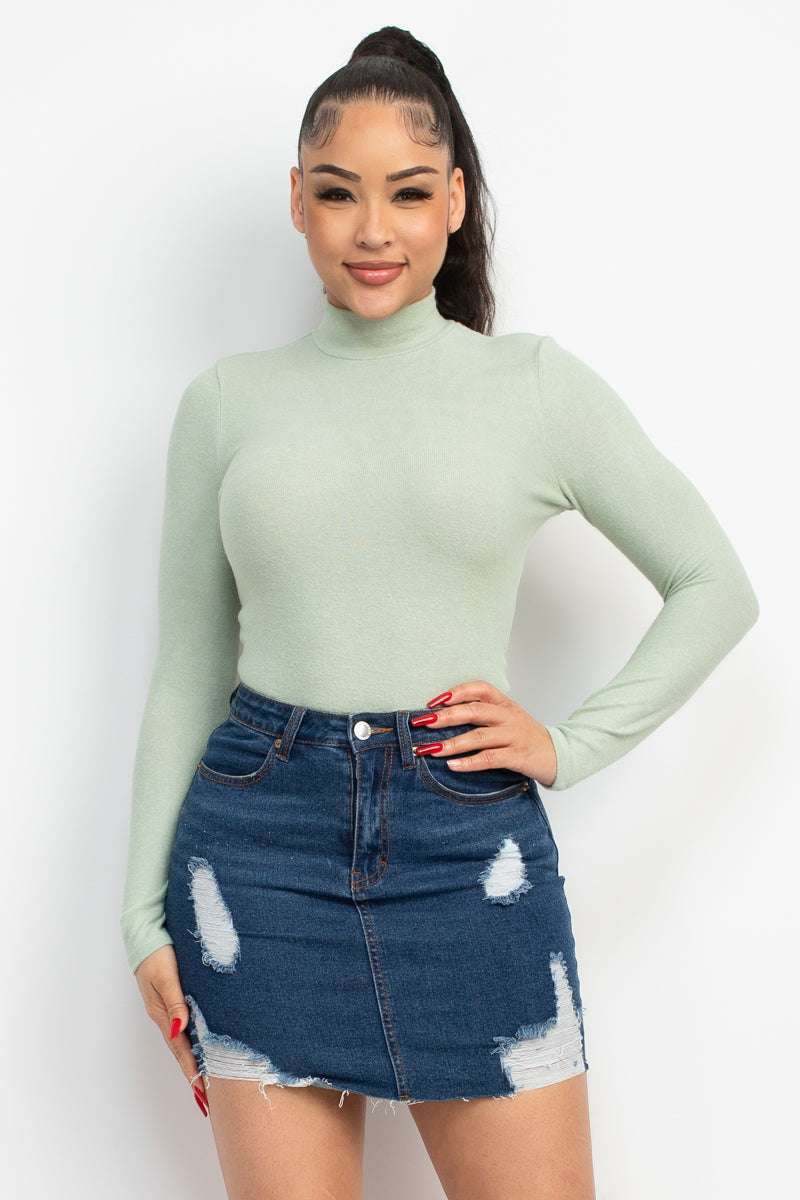 Mock Neck Long Sleeve Top Smile Sparker