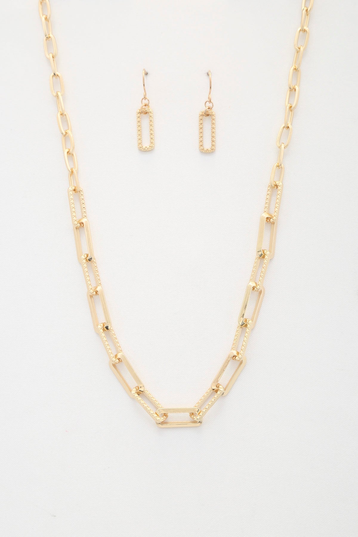Paperclip Link Metal Necklace Smile Sparker