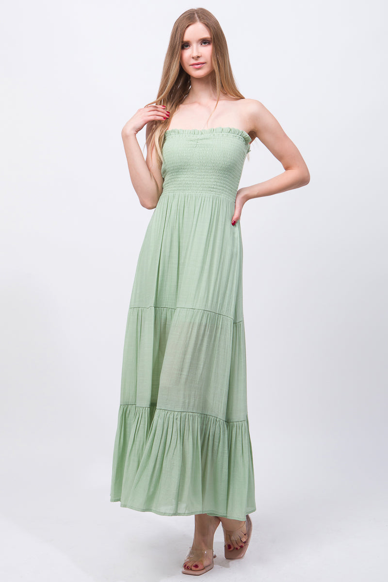 Strapless Maxi Dress Smile Sparker