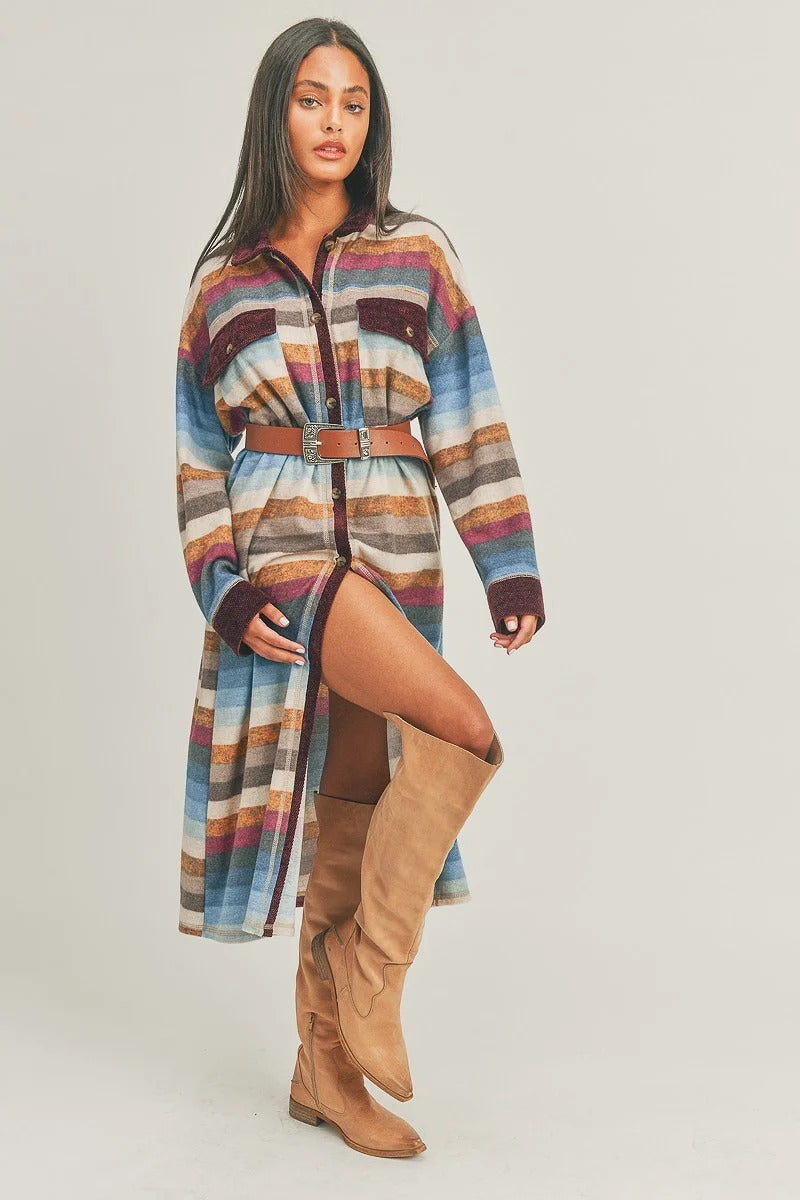Stripped Long Sleeve Top Smile Sparker