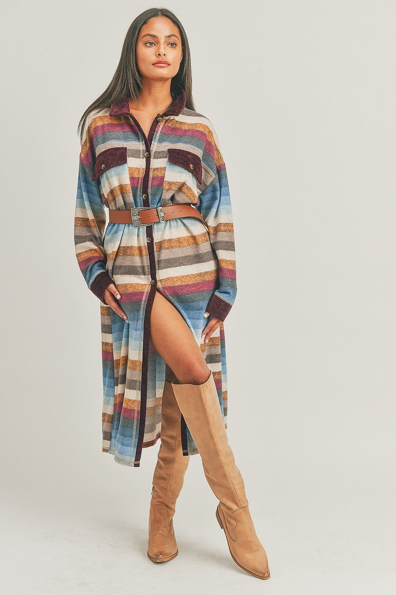 Stripped Long Sleeve Top Smile Sparker