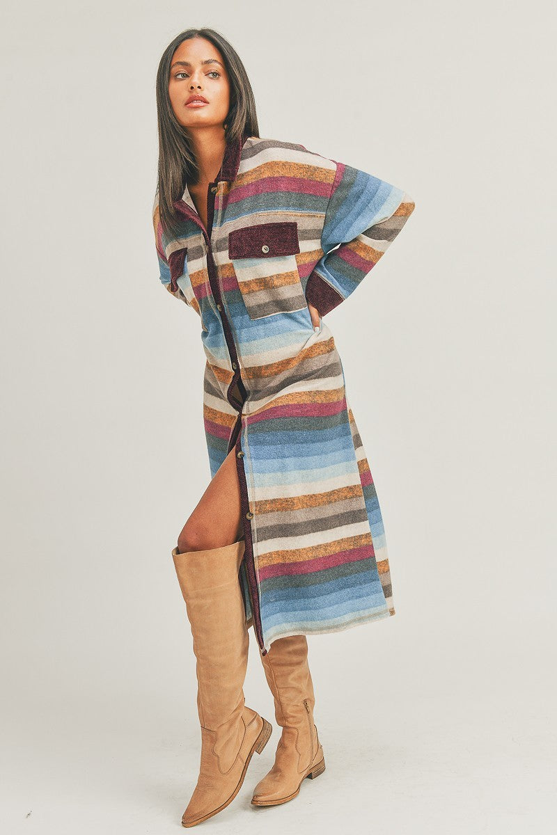 Stripped Long Sleeve Top Smile Sparker