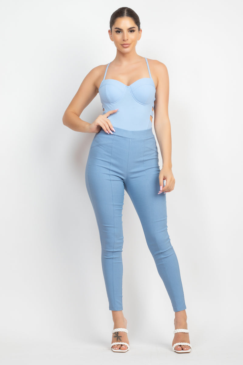 Sweetheart Side Cutouts Bodysuit Smile Sparker