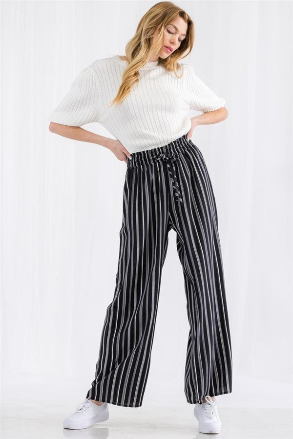 Thira Stripe Wide Leg Pants Smile Sparker