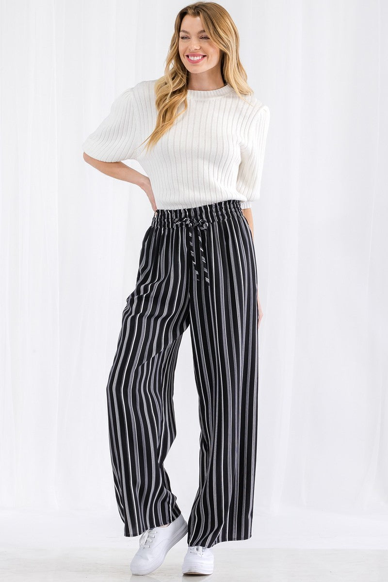 Thira Stripe Wide Leg Pants Smile Sparker