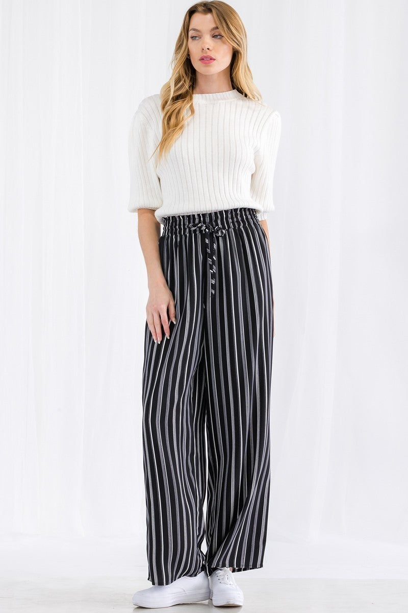 Thira Stripe Wide Leg Pants Smile Sparker