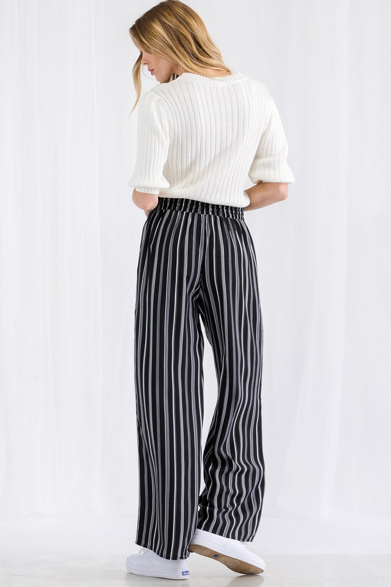 Thira Stripe Wide Leg Pants Smile Sparker