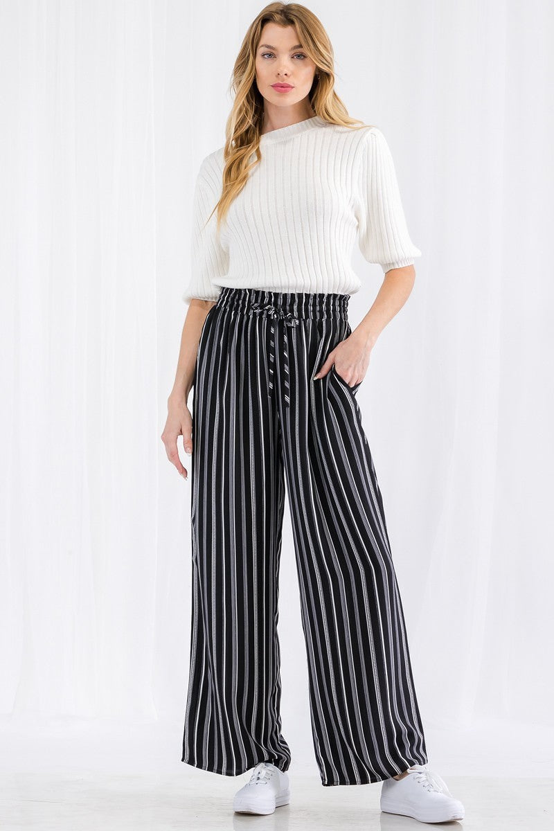 Thira Stripe Wide Leg Pants Smile Sparker