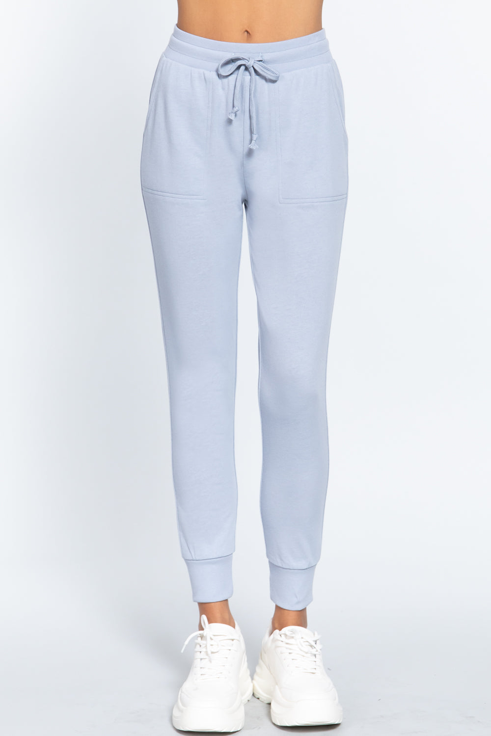 Waist Band Long Sweatpants With Pockets Smile Sparker