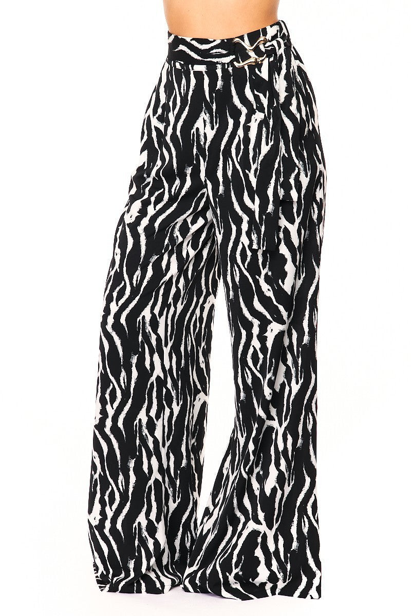 Woven Print Fashion Pants Smile Sparker