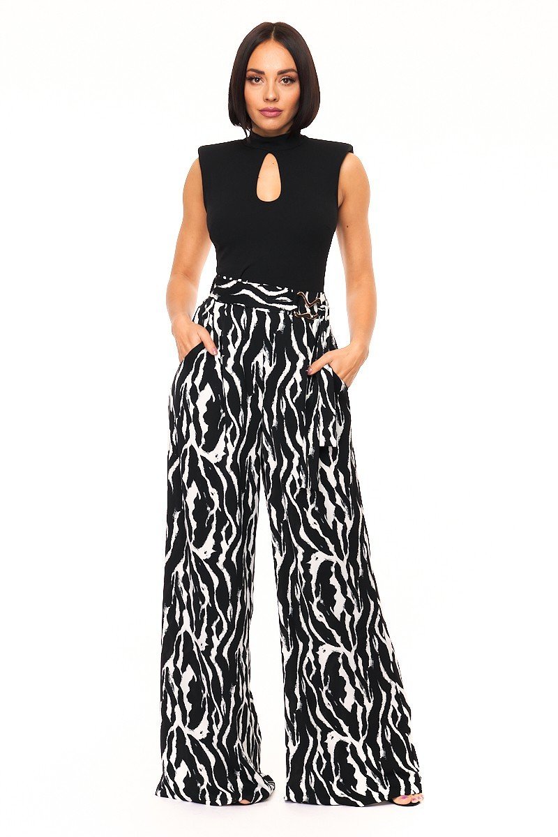 Woven Print Fashion Pants Smile Sparker