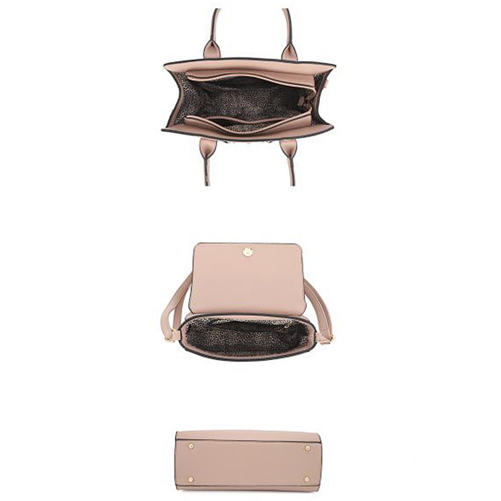 2in1 Matching Design Handle Satchel With Crossbody Bag Smile Sparker