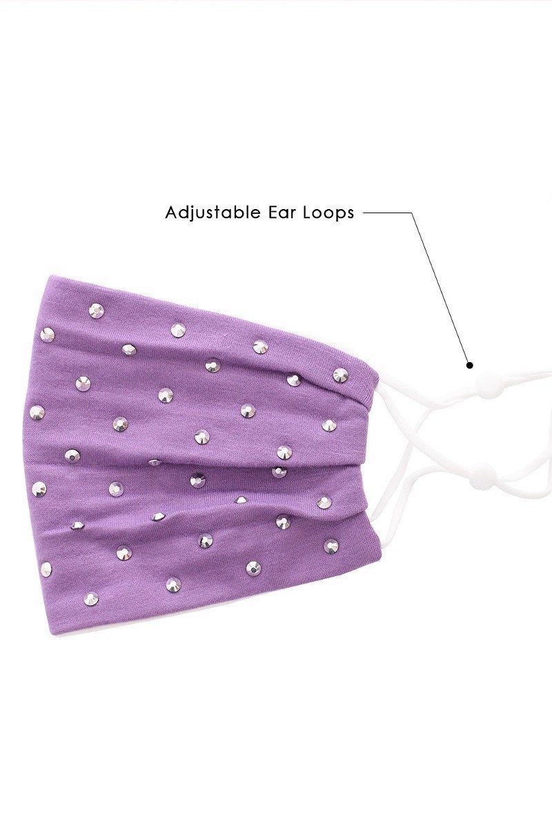 3d Shiny Silver Metal Studs Cotton Fashion Face Mask Smile Sparker