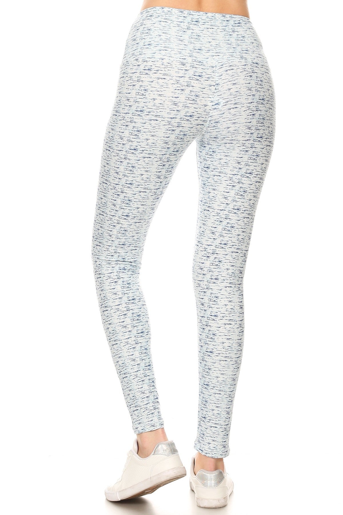 5-inch Long Yoga Style Banded Lined Multi Printed Knit Legging With High Waist Smile Sparker