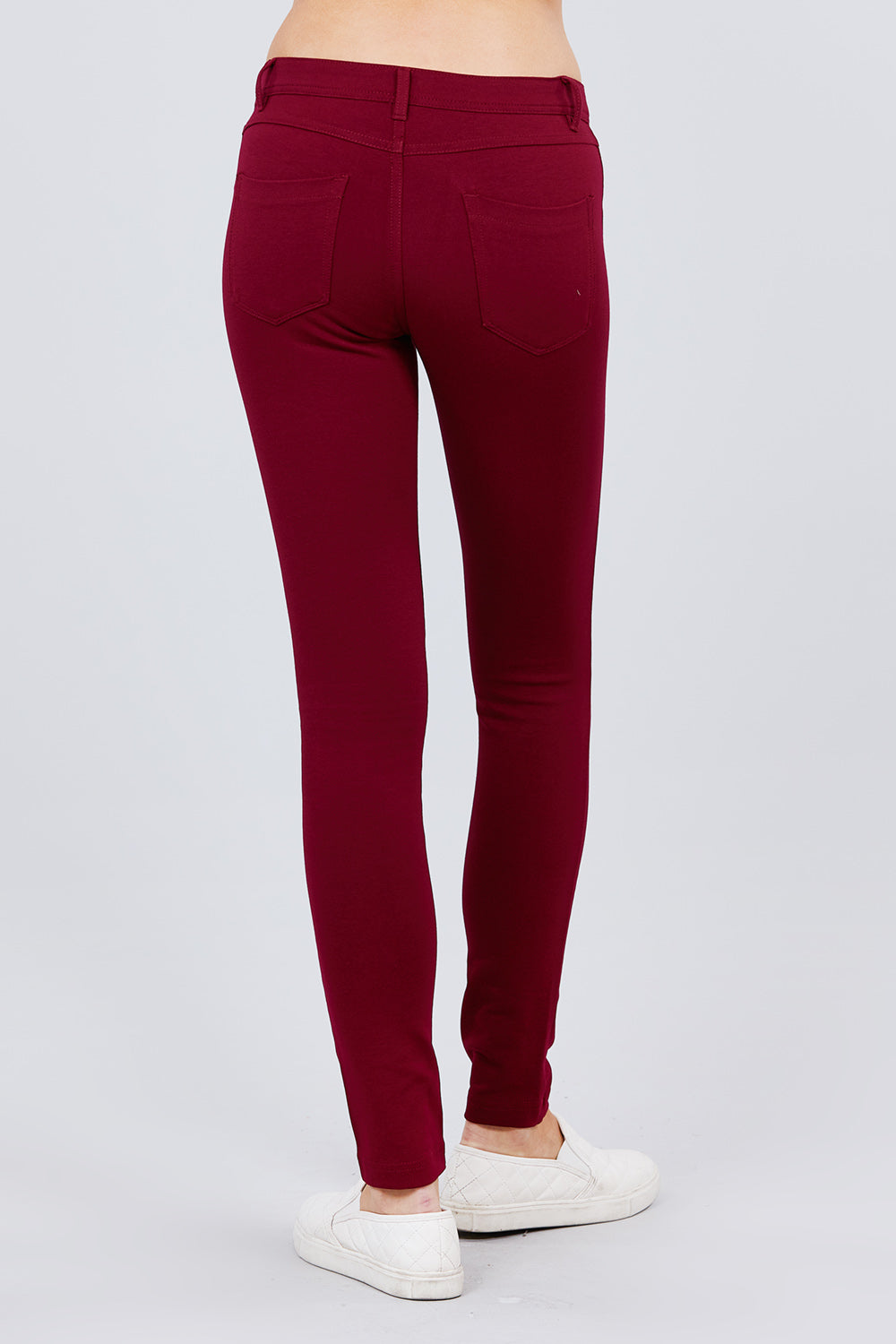 5-pockets Shape Skinny Ponte Mid-rise Pants Smile Sparker