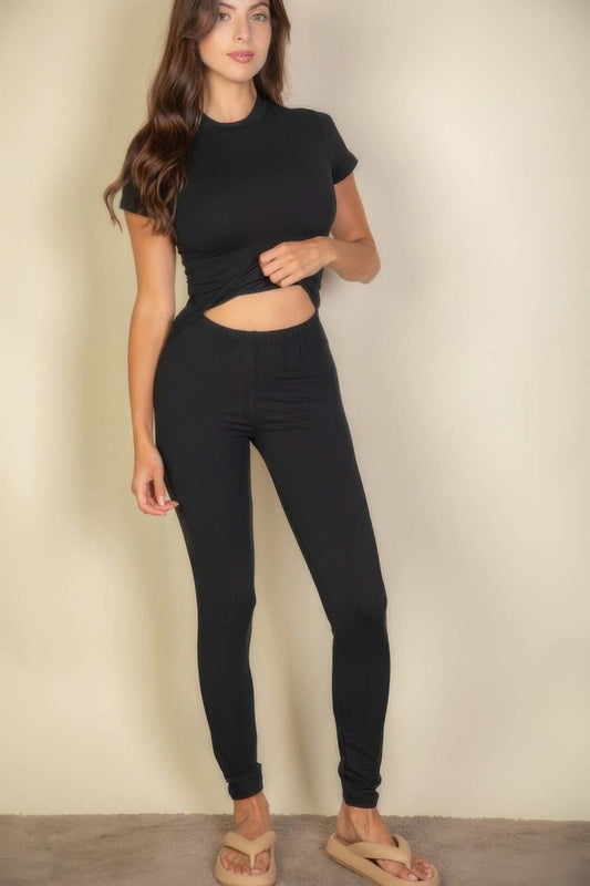 Aurevia Solid Leggings For Women High Waist Stretch Comfort - Smile Sparker