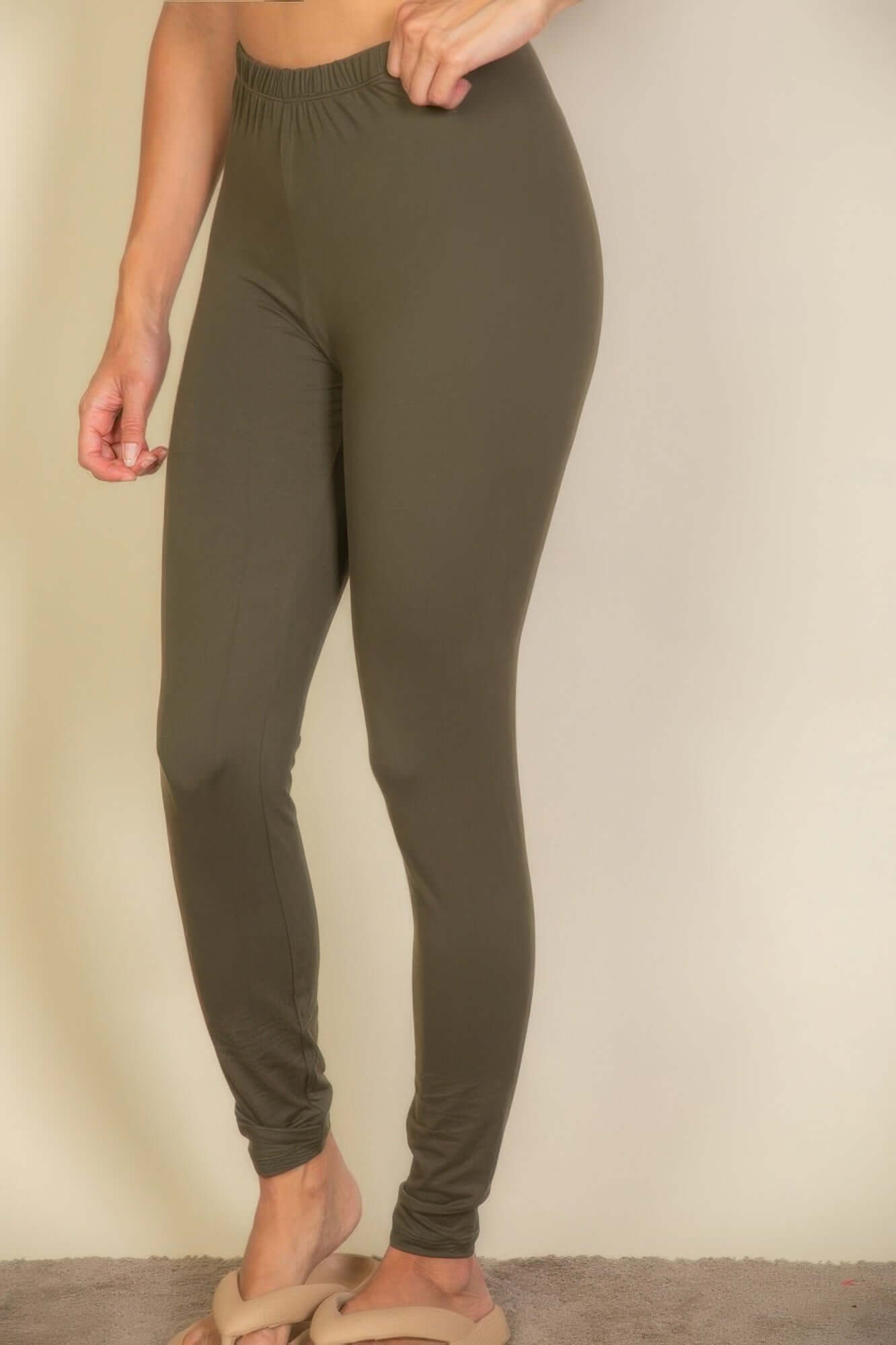 Aurevia Solid Leggings For Women High Waist Stretch Comfort - Smile Sparker