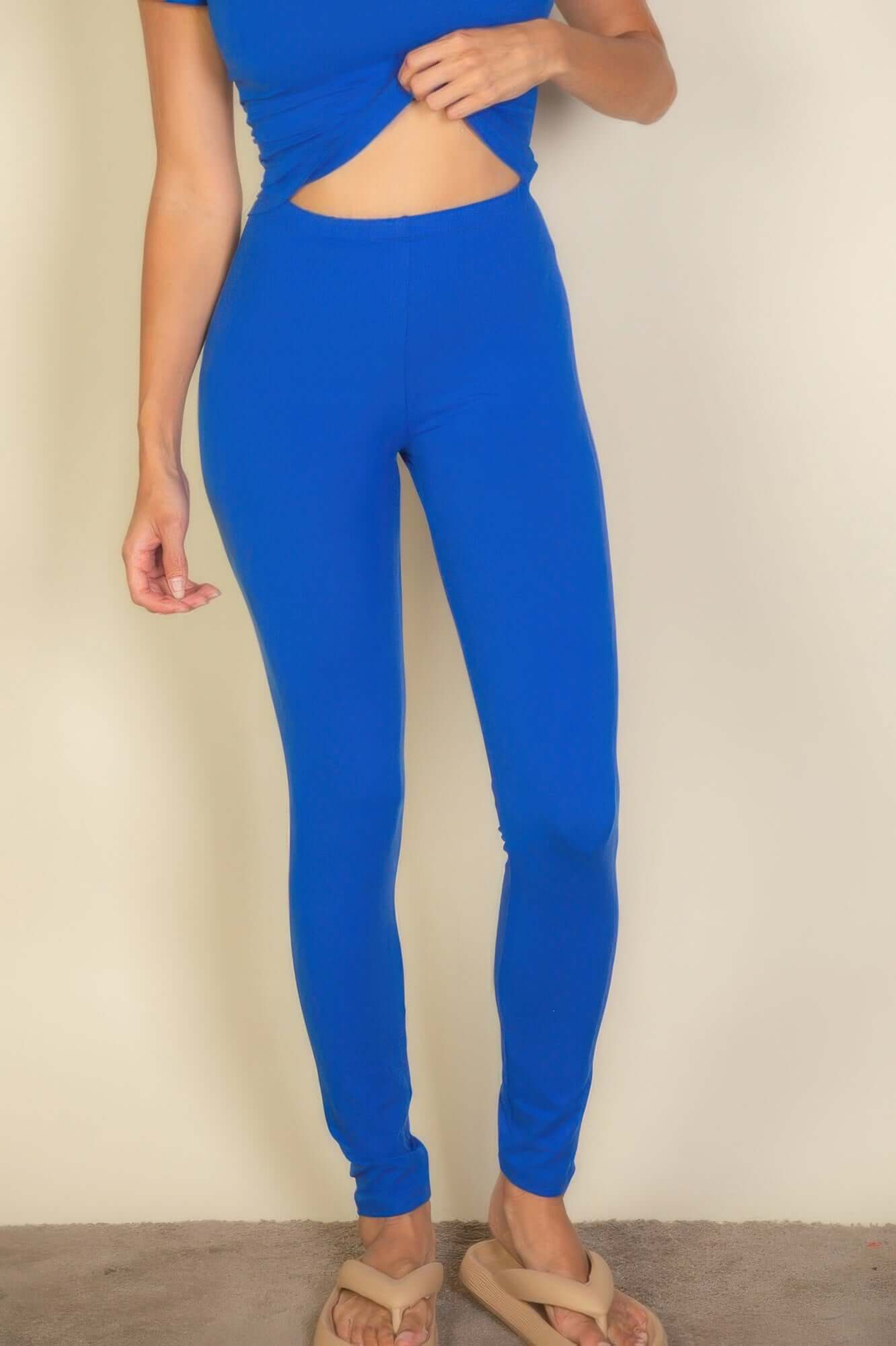 Aurevia Solid Leggings For Women High Waist Stretch Comfort - Smile Sparker