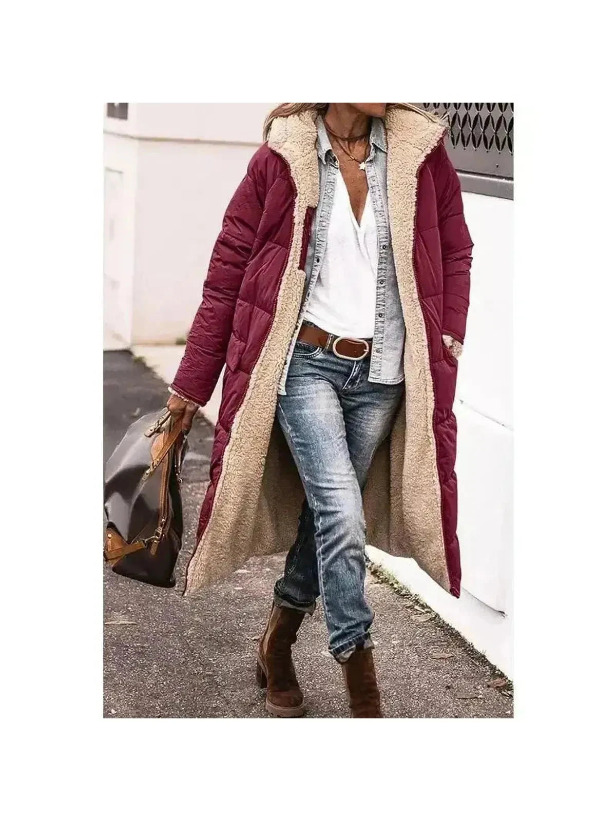 Ava | Elegant Longline Faux Fur Jacket for Women 6