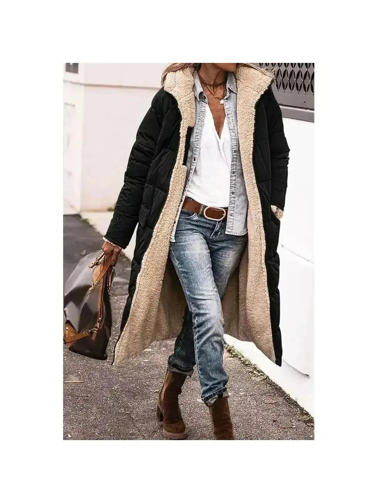 Ava | Elegant Longline Faux Fur Jacket for Women 8